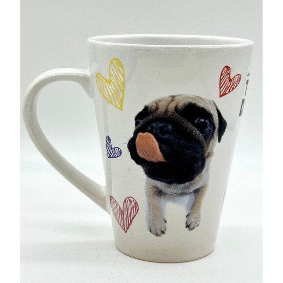 Pug Mug 'The Dog' Pug Puppy Ceramic Cone Shaped Coffee Mug 12oz - Picture 3 of 7
